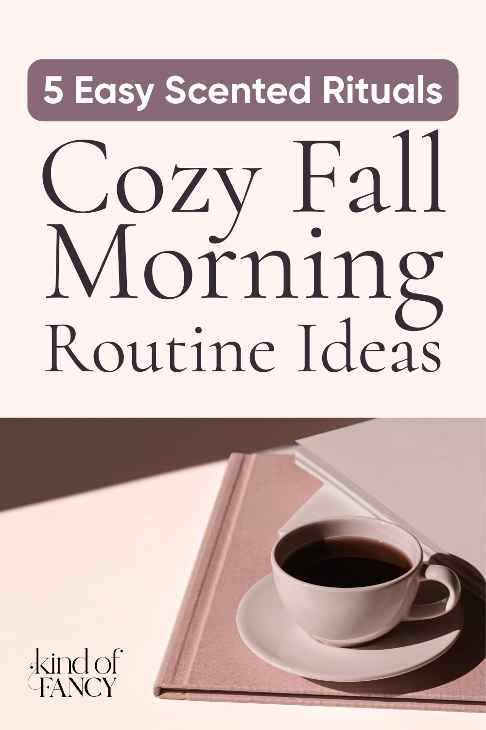 coy fall morning routine ideas featuring a cup of fresh coffee in a ceramic cup and saucer on a desk
