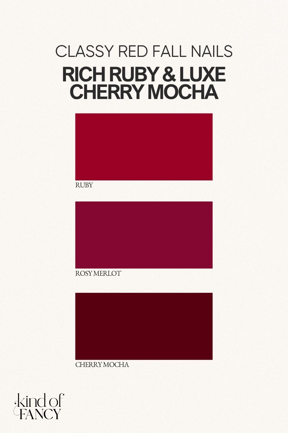dark cherry mocha nails and wine red nails color palette for classy autumn nails that always look chic and luxe year after year