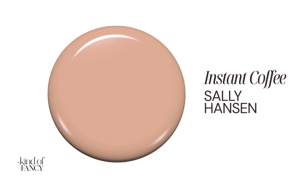 Sally Hansen Instant Coffee nail polish, a soft cocoa-beige with warm coffee tones