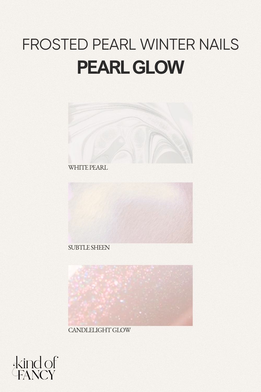 Winter nail mood board featuring soft frosted pearl nails, sheer shimmer swatches, and elegant pearl-glow winter nail colors. Clean, minimal, and perfect for classy winter nails.
