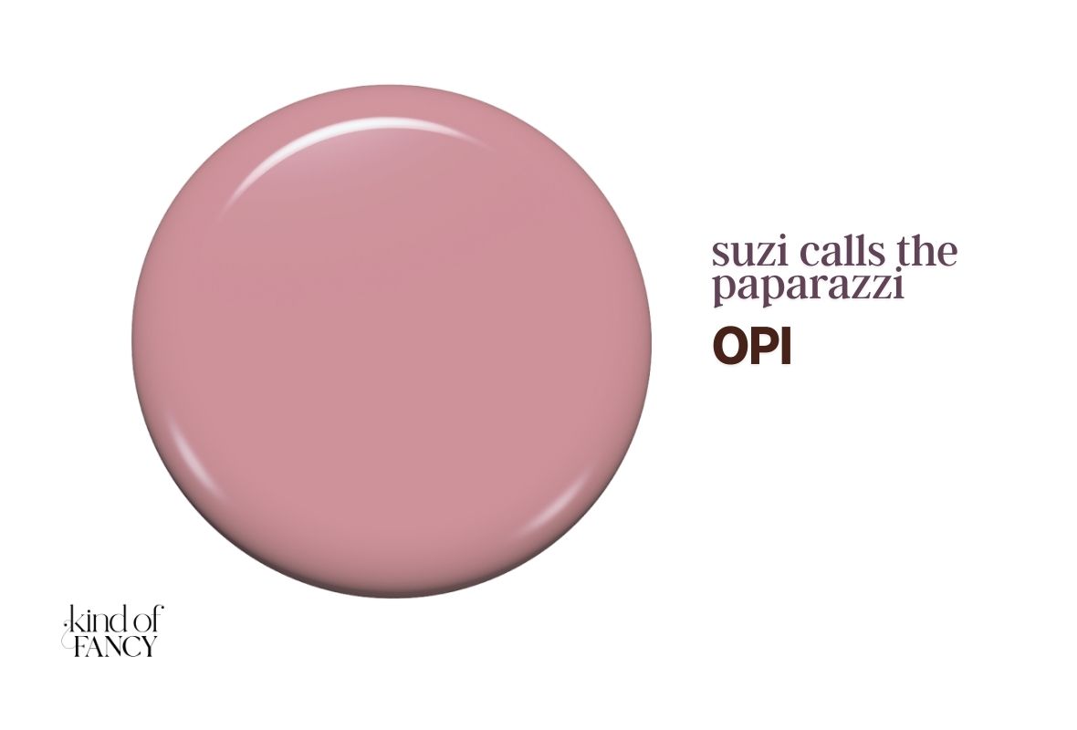 OPI Suzi Calls the Paparazzi medium mauve pink nail polish swatch, chic mid-tone pink with a creamy finish for year-round wear