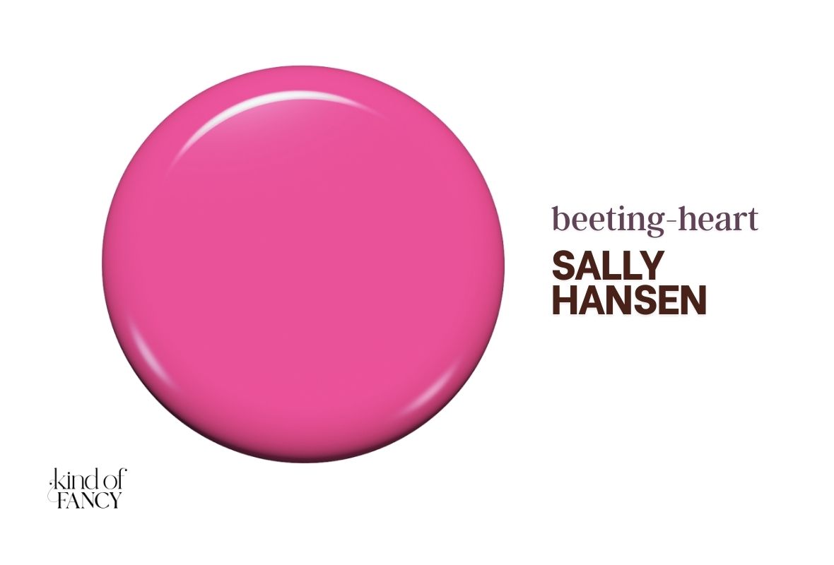Sally Hansen Insta-Dri Beet-ing Heart bright Valentine pink nail polish swatch, cheerful classic pink with a glossy finish