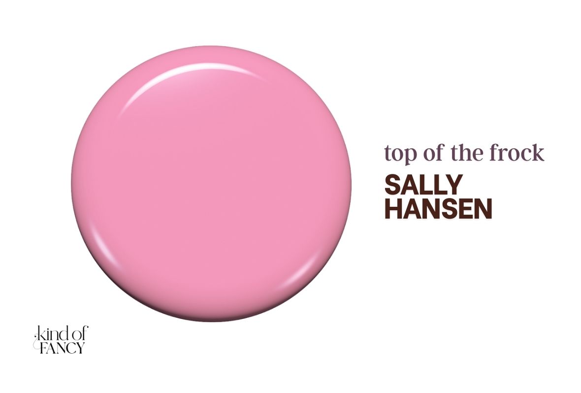 Sally Hansen Xtreme Wear Top of the Frock bright cool-toned pink nail polish swatch, playful Barbie-style pink for fun Valentine nails