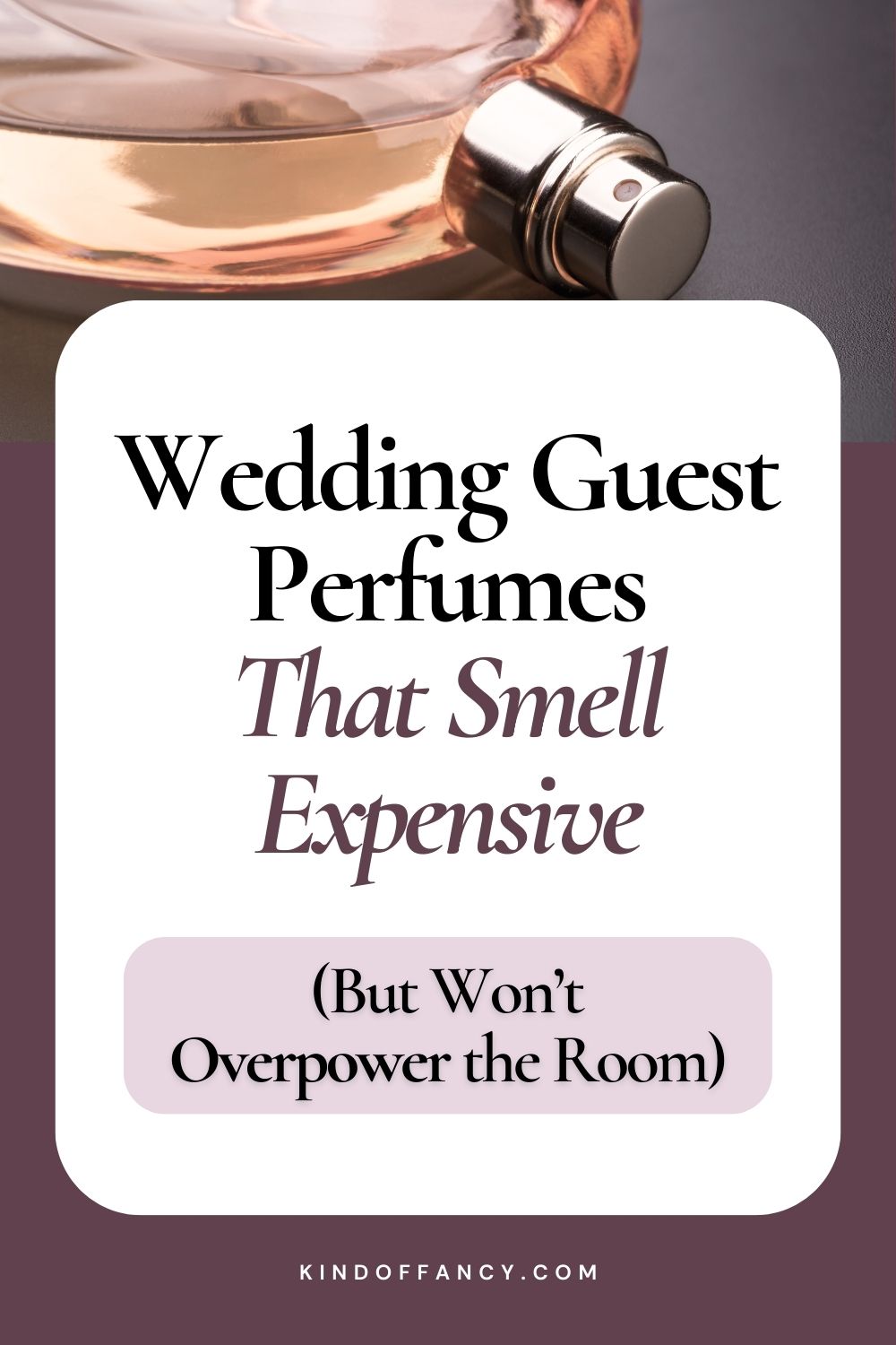 Elegant wedding guest perfume on a flat background.