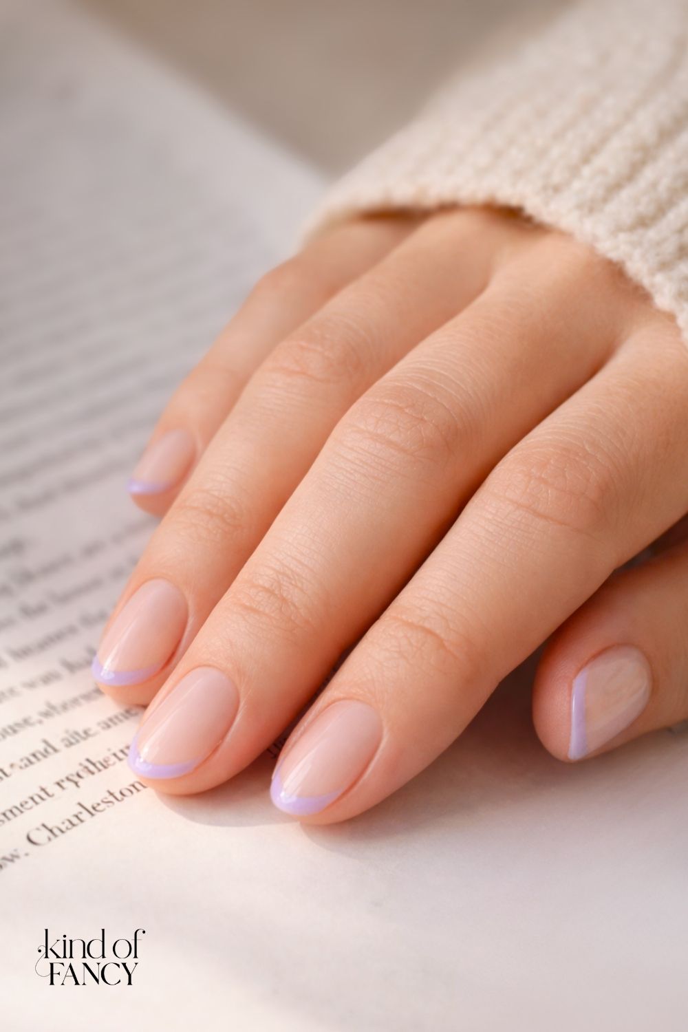 classy lavender micro french tip nail idea kindoffancy.com 1